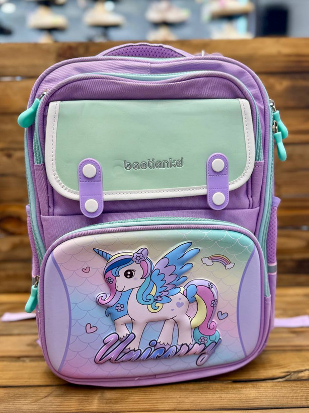 کوله پشتی وارداتی سه بعدی طرح یونیکورن (تک شاخ)