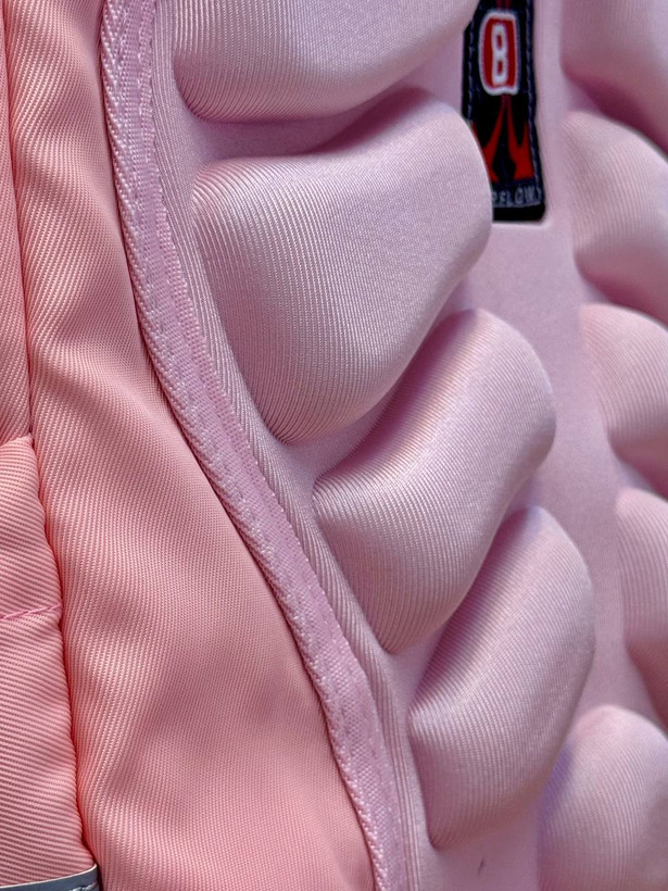 کوله پشتی وارداتی باکسی با طرح سه بعدی بازی CONTRA /رنگ صورتی