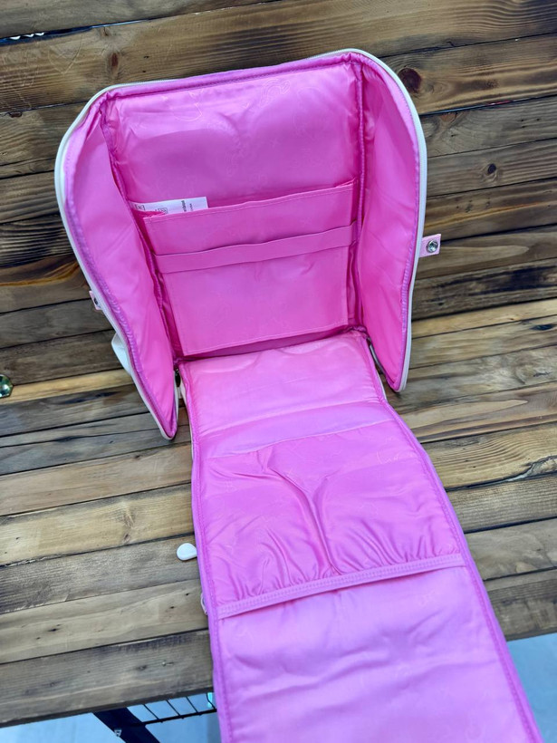 کوله پشتی وارداتی باکسی با طرح سه بعدی بازی CONTRA /رنگ صورتی