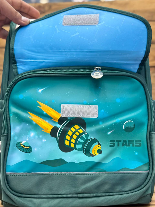 کوله پشتی وارداتی باکسی با طرح Space Travel / رنگ سبز