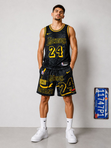 ست رکابی و شورت بسکتبال لسآنجلس لیکرز طرح Kobe Bryant 24 | سایزبندی XL تا 5XL